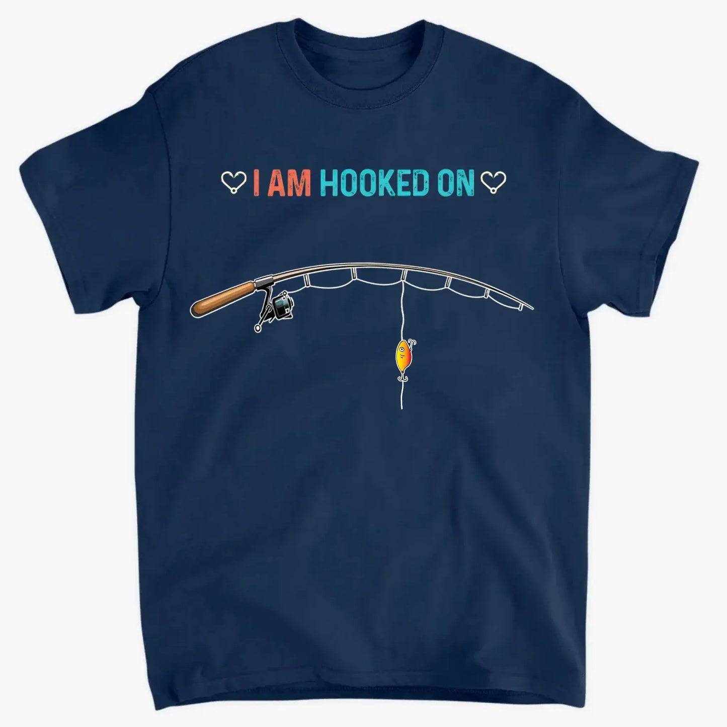 We Are Hooked On Daddy - Personalized Custom Fishing T Shirt - Father's Day Funny Gift for Dad, Grandpa, Daddy, Dada, Husband, Dad Jokes, Reel Cool Dad Ezcustomize