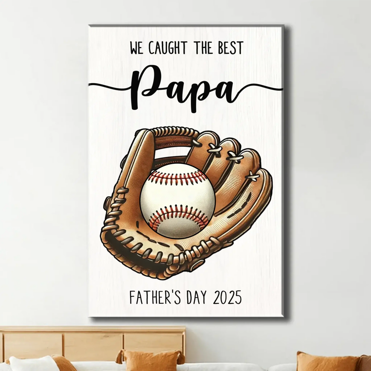 We Caught the Best Dad/Grandpa Art – Personalized Baseball/Softball Poster/Canvas – Custom Father’s Day Gift from Kids or Wife Ezcustomize