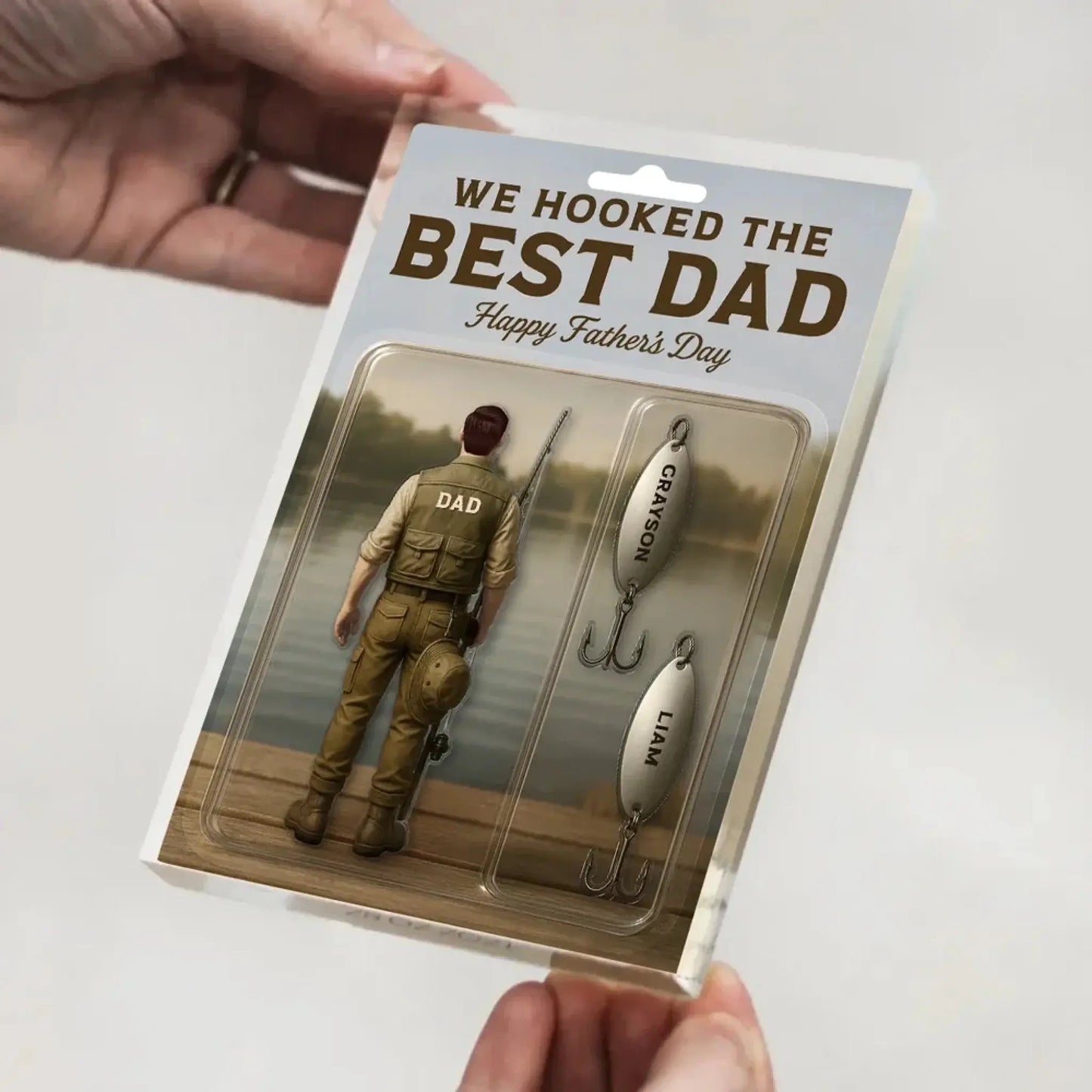 We Hooked The Best Dad – Custom Fishing Acrylic Plaque – Personalized Father’s Day Gift for Dad, Husband, Grandpa Ezcustomize