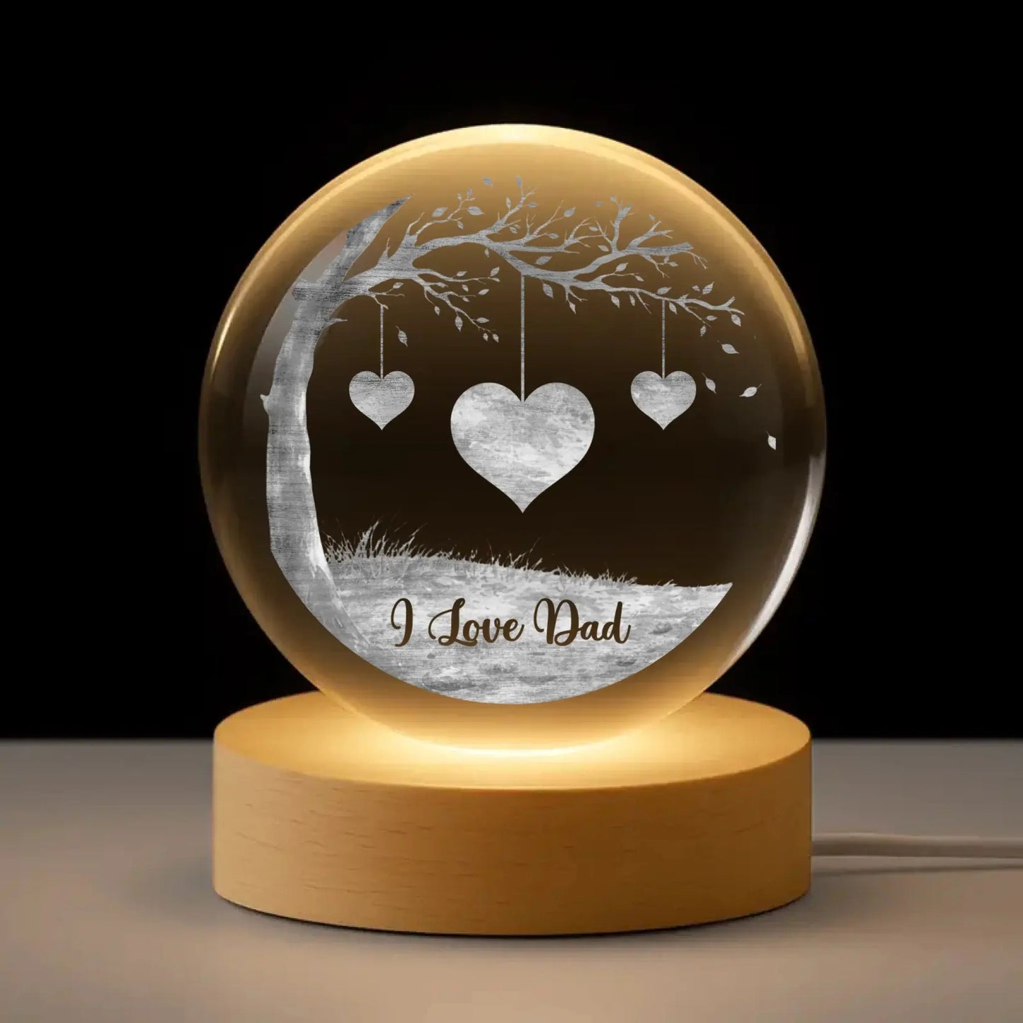 We Love Family Tree with Custom Names - Personalized Crystal Lamp - Gift for Mom, Mum, Mother, Grandmother, Nana, Dad, Grandpa Ezcustomize