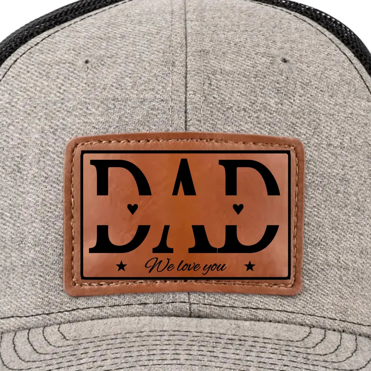 We Love You Dad - Personalized Leather Patch Hat - Custom Gift for Father, Grandpa Ezcustomize