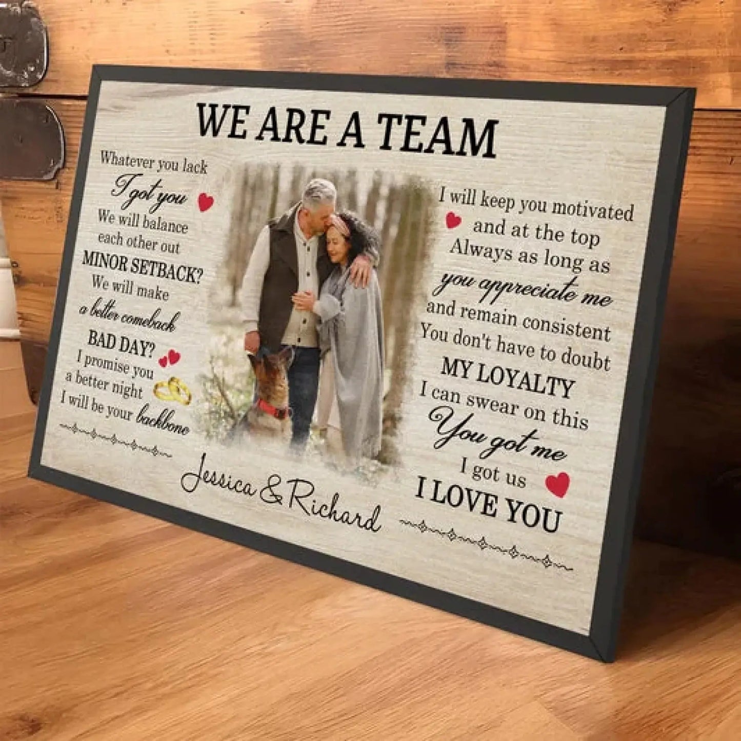 We're a Team Art – Personalized Poster/Canvas – Custom Photo Gift for Couples & Anniversaries Ezcustomize