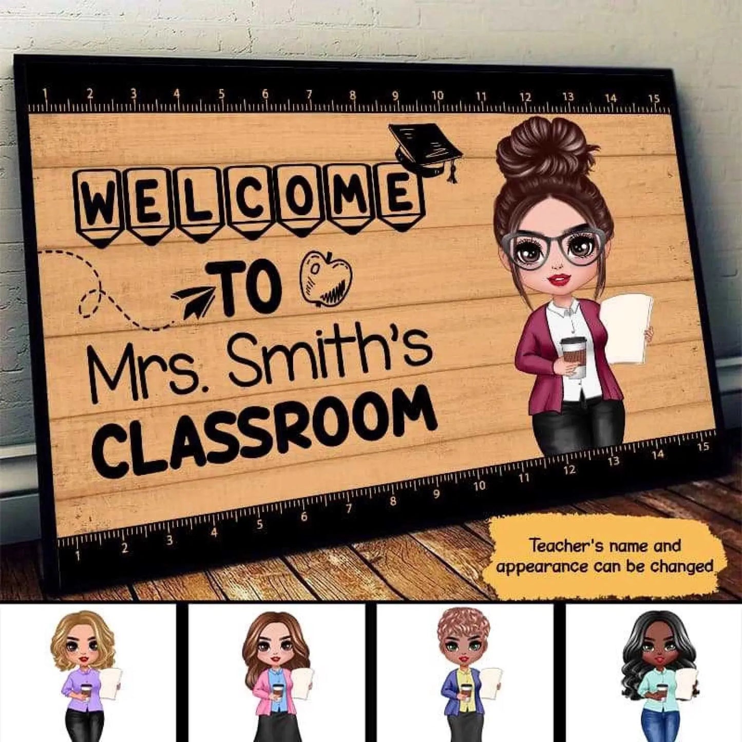 Welcome to Teacher Classroom – Personalized Horizontal Poster/Canvas – Back to School & Teacher Appreciation Gift for Educators Ezcustomize