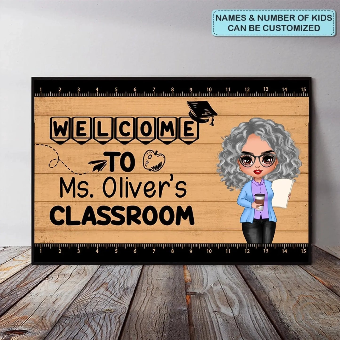 Welcome to Teacher Classroom – Personalized Horizontal Poster/Canvas – Back to School & Teacher Appreciation Gift for Educators Ezcustomize