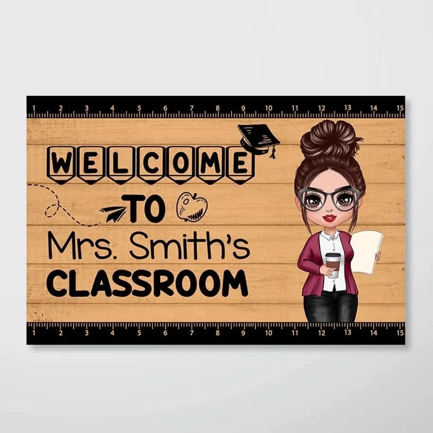 Welcome to Teacher Classroom – Personalized Horizontal Poster/Canvas – Back to School & Teacher Appreciation Gift for Educators Ezcustomize