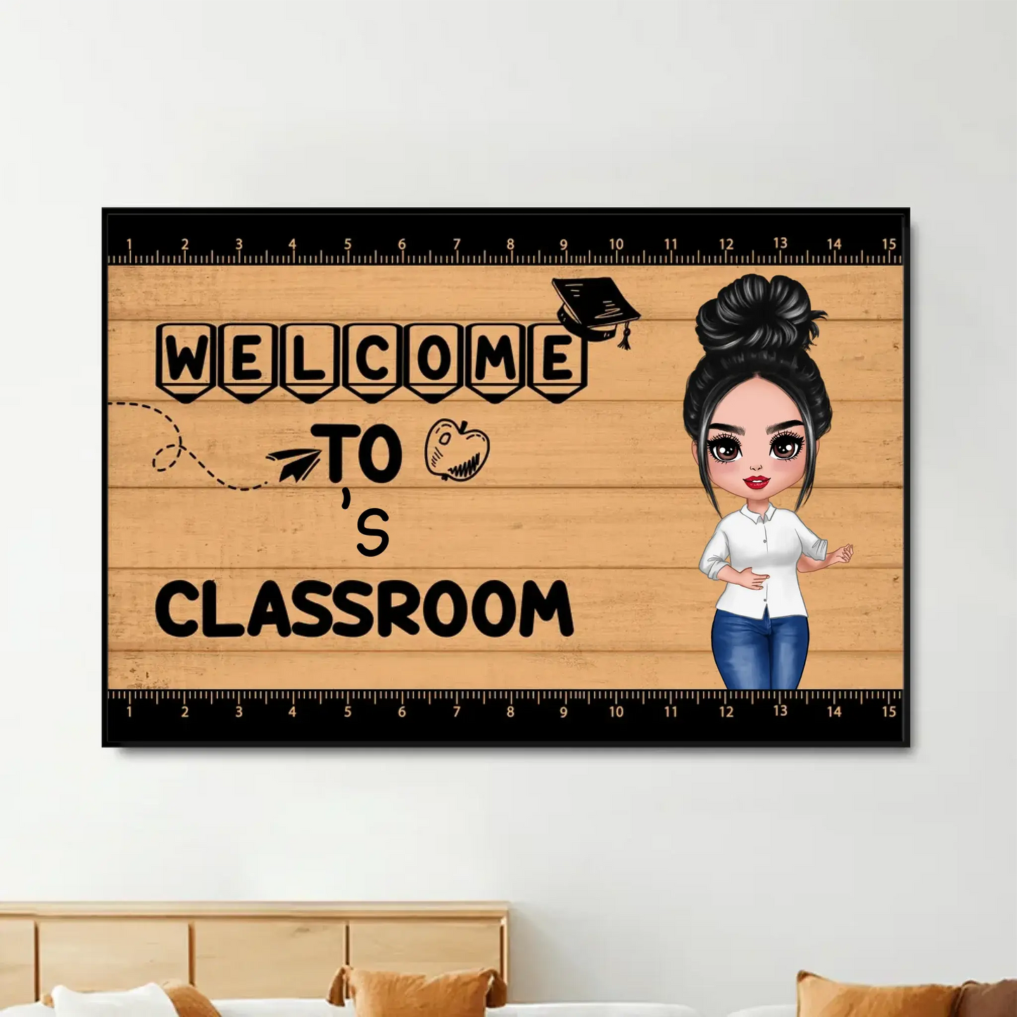 Welcome to Teacher Classroom – Personalized Horizontal Poster/Canvas – Back to School & Teacher Appreciation Gift for Educators Ezcustomize