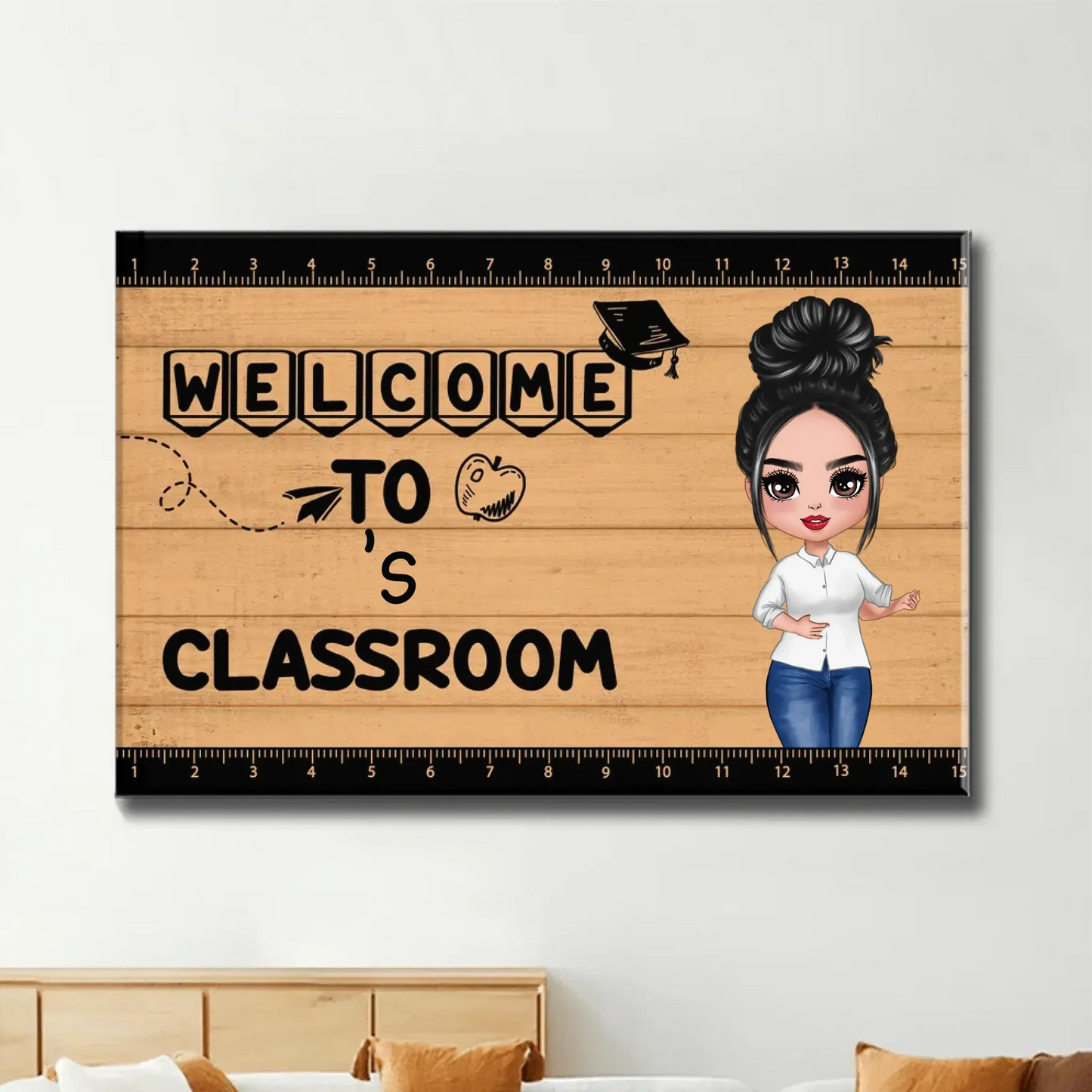 Welcome to Teacher Classroom – Personalized Horizontal Poster/Canvas – Back to School & Teacher Appreciation Gift for Educators Ezcustomize