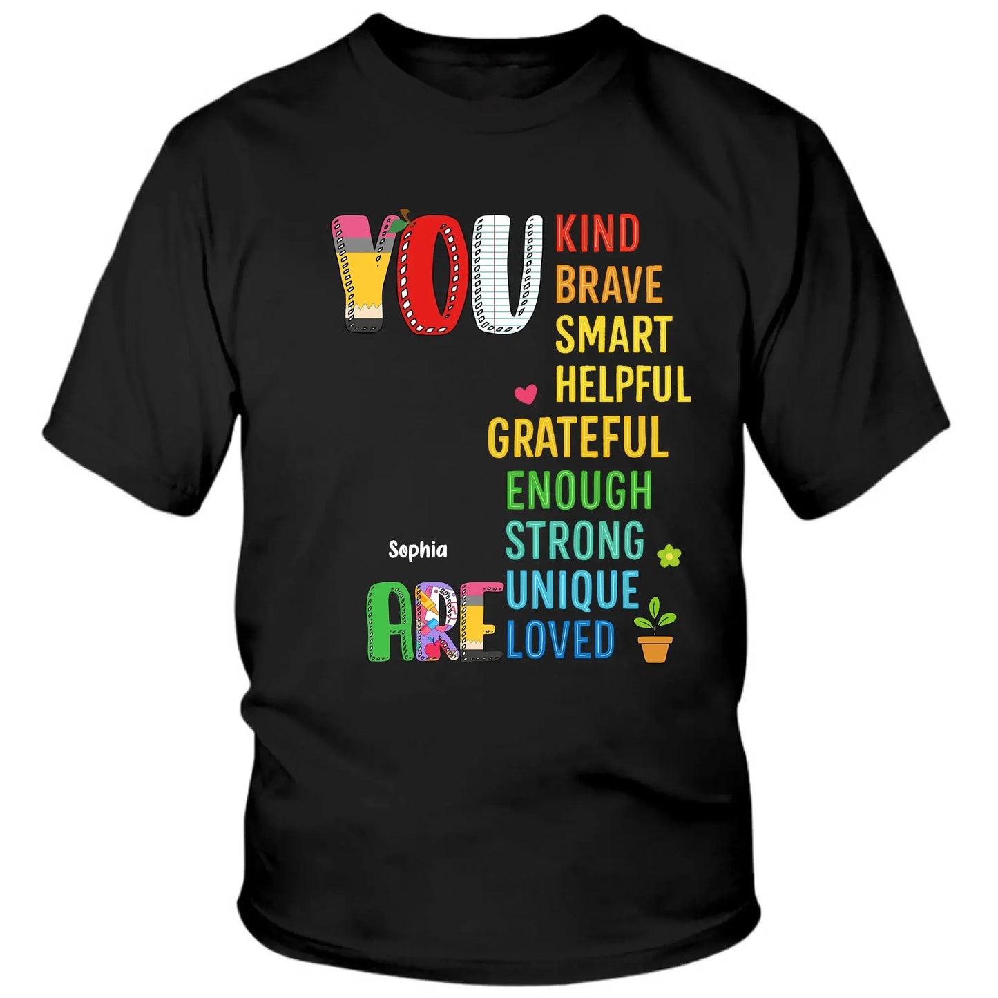 You Are Loved Shirt – Personalized Youth T-Shirt with Custom Character & Name – Back to School Gift for Kids, Boys or Girls Ezcustomize