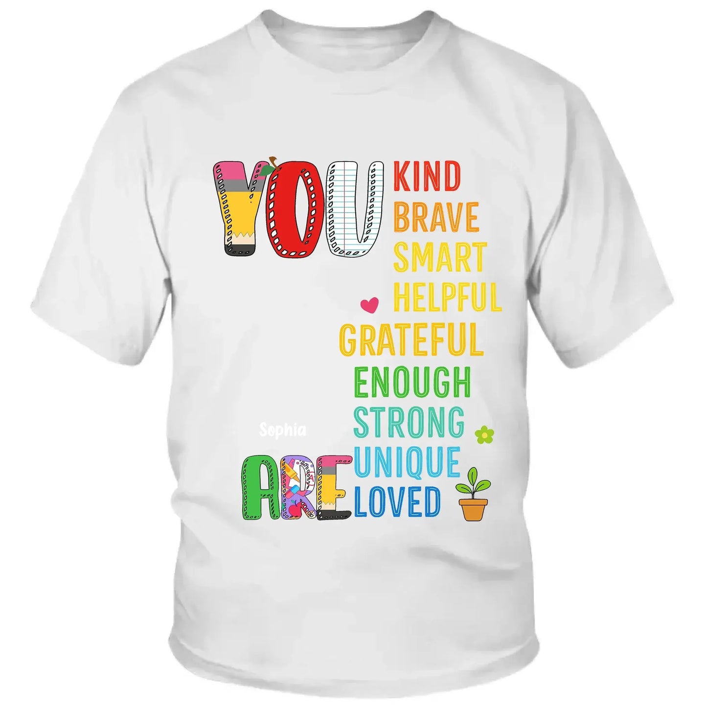 You Are Loved Shirt – Personalized Youth T-Shirt with Custom Character & Name – Back to School Gift for Kids, Boys or Girls Ezcustomize