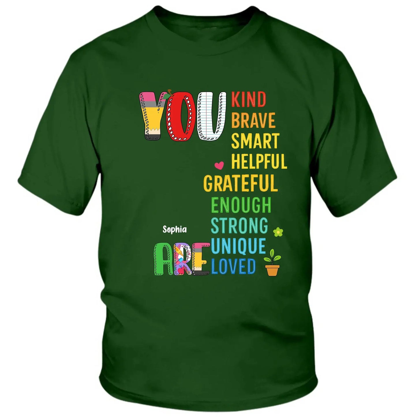 You Are Loved Shirt – Personalized Youth T-Shirt with Custom Character & Name – Back to School Gift for Kids, Boys or Girls Ezcustomize