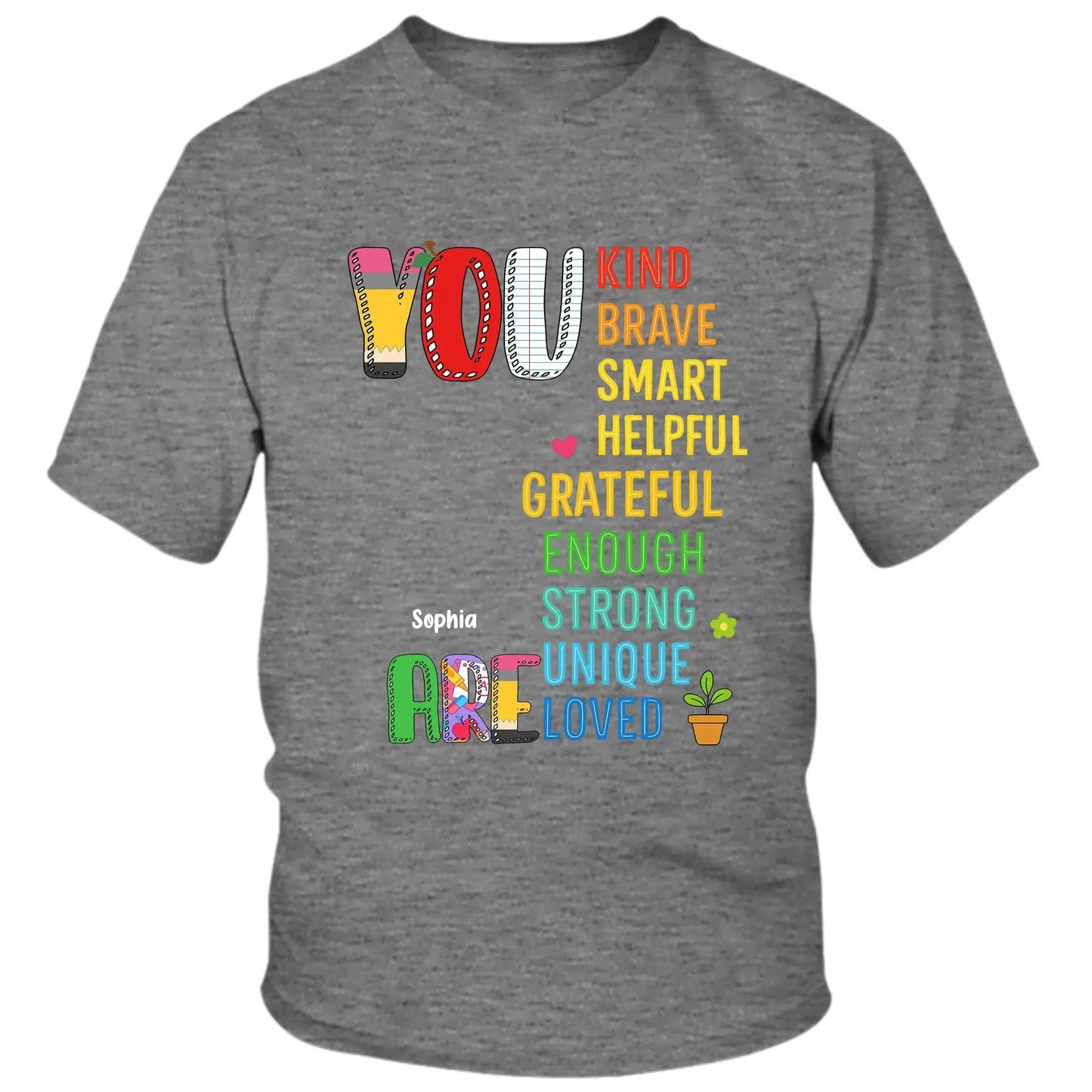 You Are Loved Shirt – Personalized Youth T-Shirt with Custom Character & Name – Back to School Gift for Kids, Boys or Girls Ezcustomize