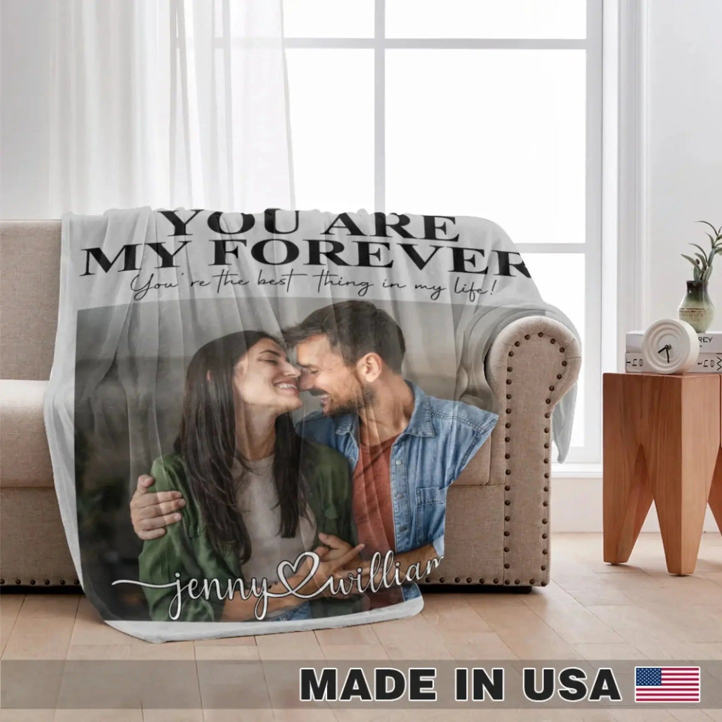 You Are My Forever - Personalized Blanket - Gift For Her/Him, Husband/Wife, Couples on Anniversary, Valentine's Day Ezcustomize