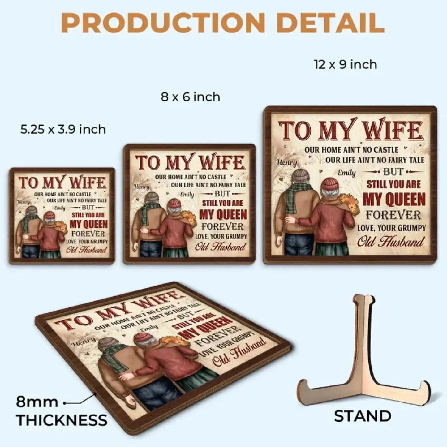 You Are My Queen Forever – Personalized 2-Layered Wooden Plaque with Stand, Custom Anniversary Gift for Husband & Wife Ezcustomize