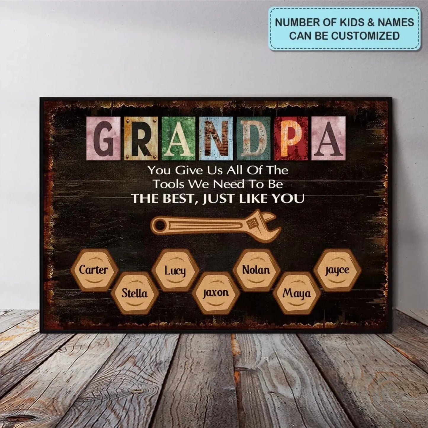 You Give Us All The Tools We Need - Personalized Custom Poster/Canvas - Father's Day Gift For Grandpa, Dad Ezcustomize
