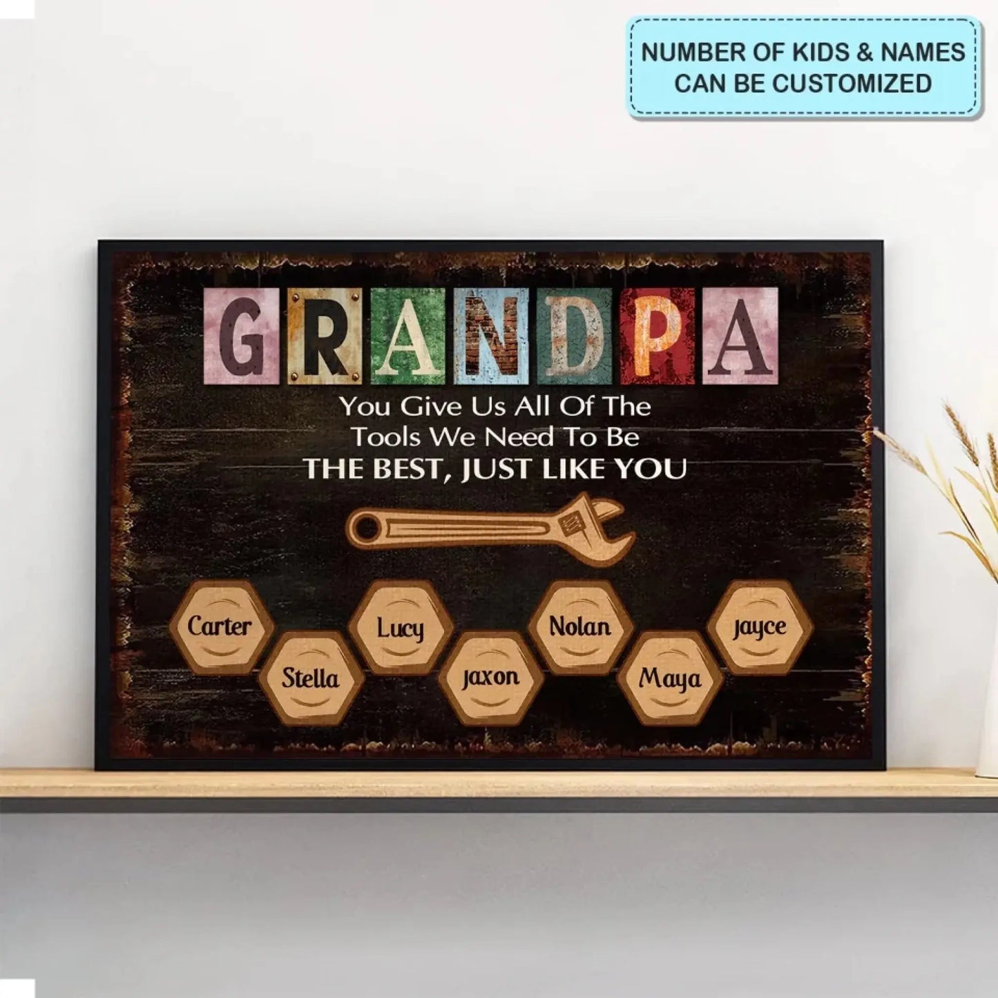You Give Us All The Tools We Need - Personalized Custom Poster/Canvas - Father's Day Gift For Grandpa, Dad Ezcustomize