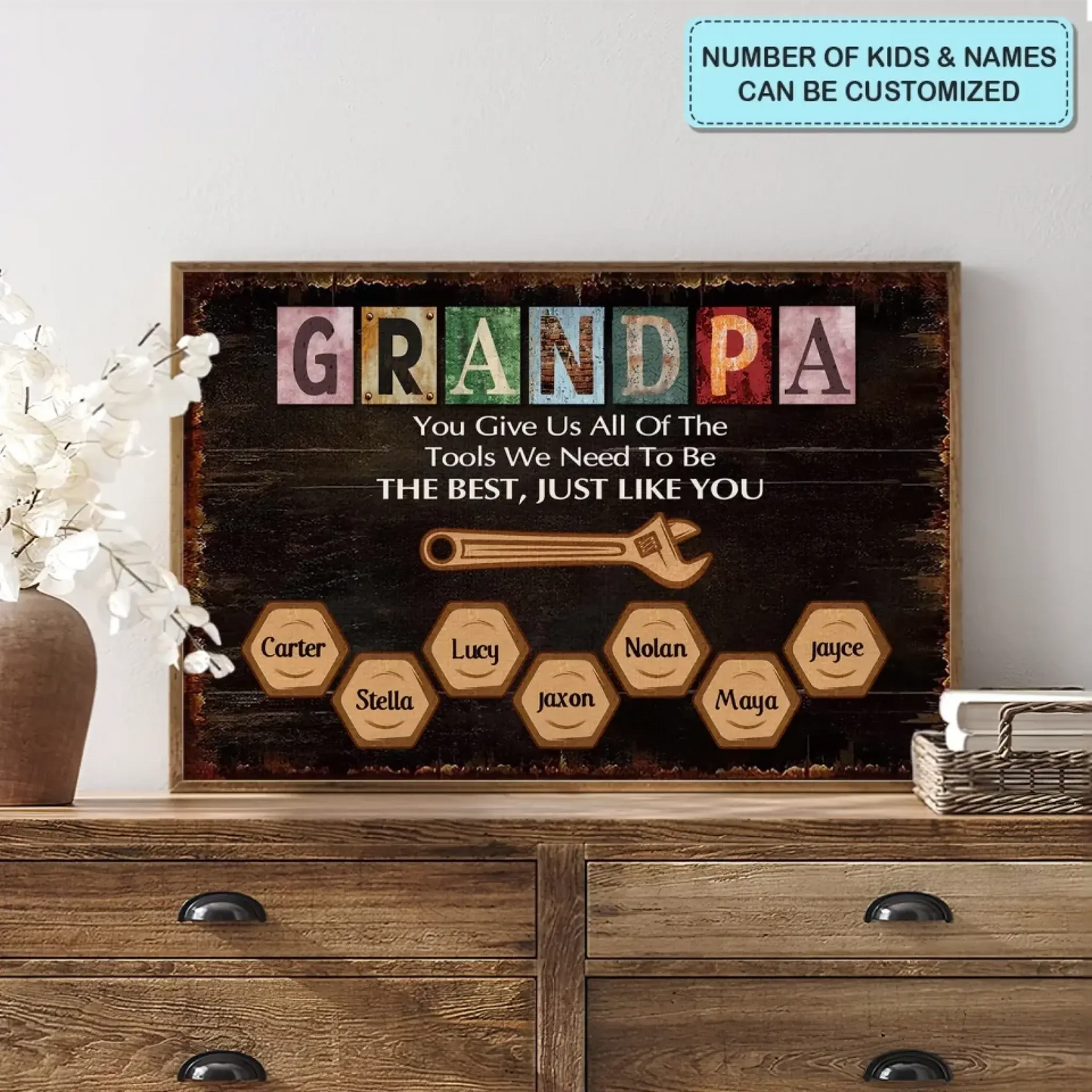 You Give Us All The Tools We Need - Personalized Custom Poster/Canvas - Father's Day Gift For Grandpa, Dad Ezcustomize