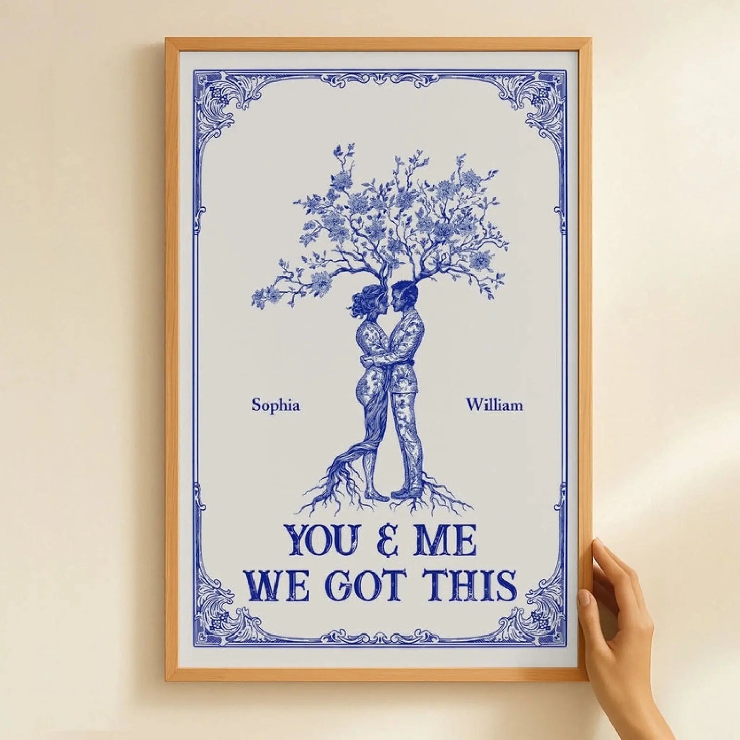 You & Me We Got This – Personalized Couple Tree Hug Poster or Canvas, Romantic Wall Art for Lovers Ezcustomize