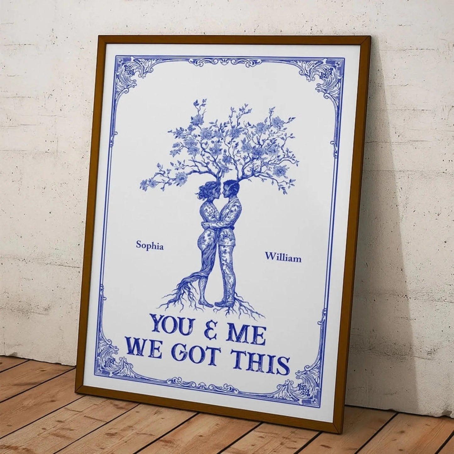 You & Me We Got This – Personalized Couple Tree Hug Poster or Canvas, Romantic Wall Art for Lovers Ezcustomize
