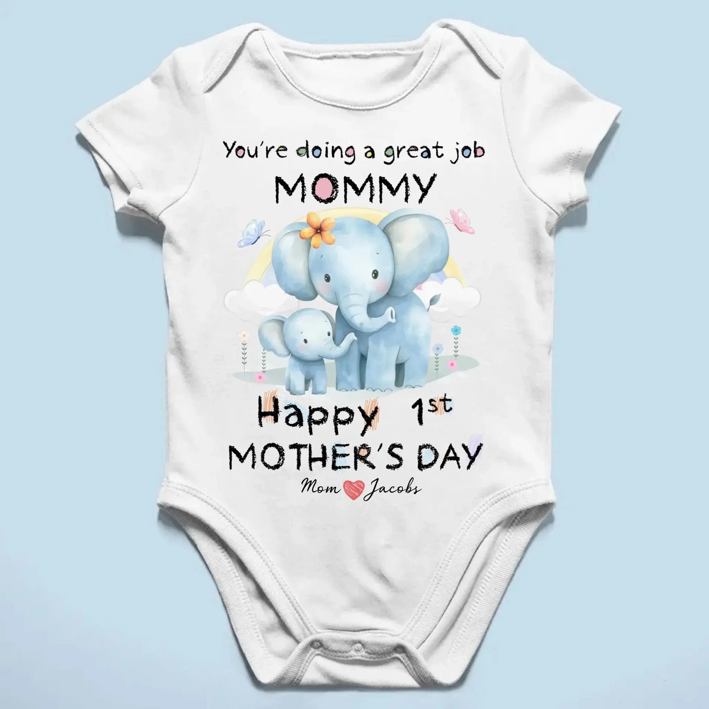 You're Doing a Great Job Mommy – Personalized Baby Onesie – First Mother’s Day Gift from Baby to New Mom Ezcustomize