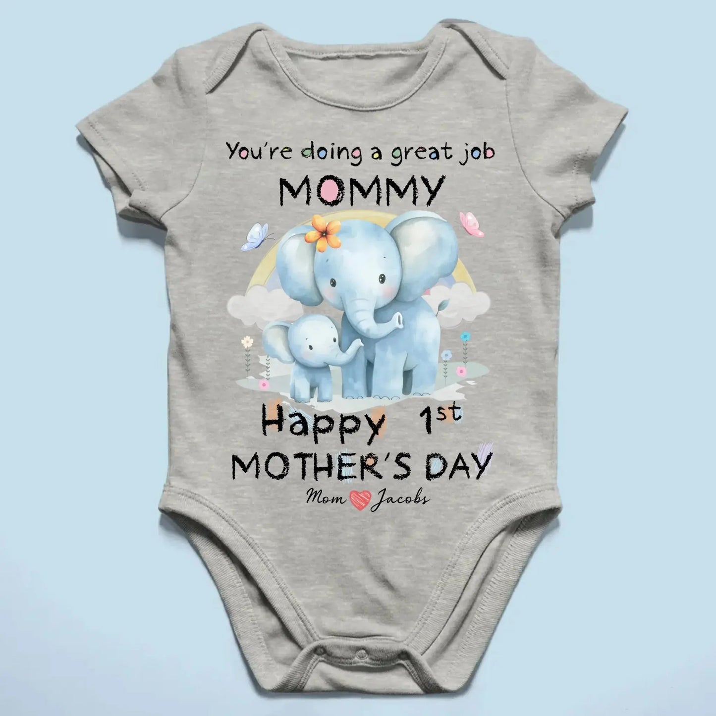You're Doing a Great Job Mommy – Personalized Baby Onesie – First Mother’s Day Gift from Baby to New Mom Ezcustomize