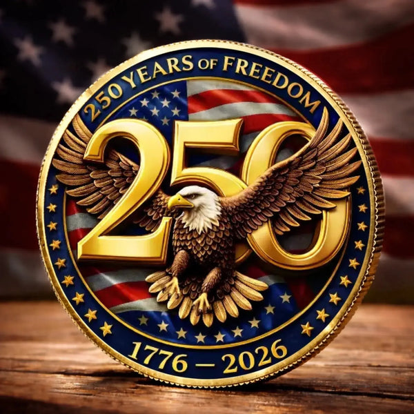250 Years of Freedom 1776-2026 America 250th Anniversary Eagle - Personalized Commemorative Coin - Gift for Men, Women, Veterans, Patriots