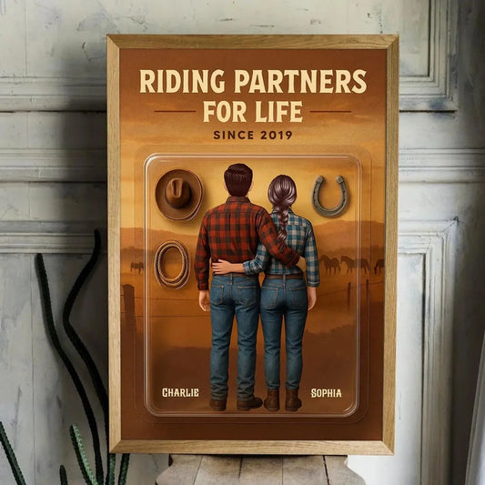 3D Effect Custom Horse Riding Couple Poster – Personalized Cowboy & Cowgirl Wall Art, Riding Partners For Life Gift  Ezcustomize
