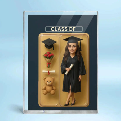 3D Graduation Action Figure Plaque – Personalized Acrylic Block – Unique Keepsake Gift for Graduates with Custom Packaging Look  Ezcustomize