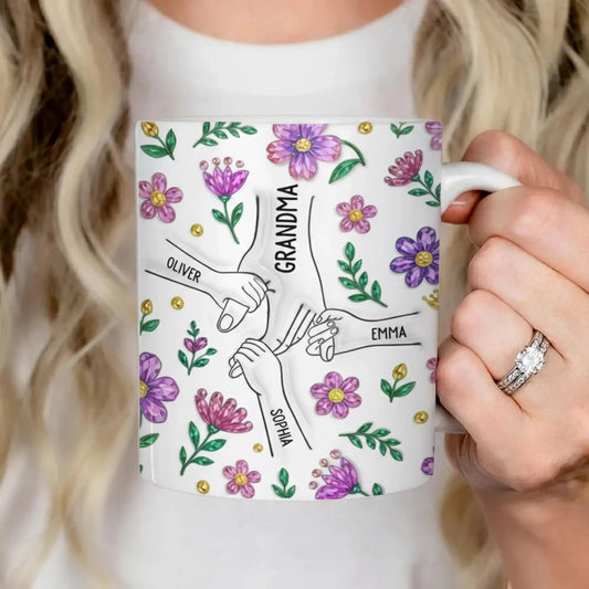 3D Printing Effect Purple Floral Mug – Personalized Custom Coffee Mug Cup – Elegant Mother’s Day, Birthday & Christmas Gift for Mom or Grandma  Ezcustomize