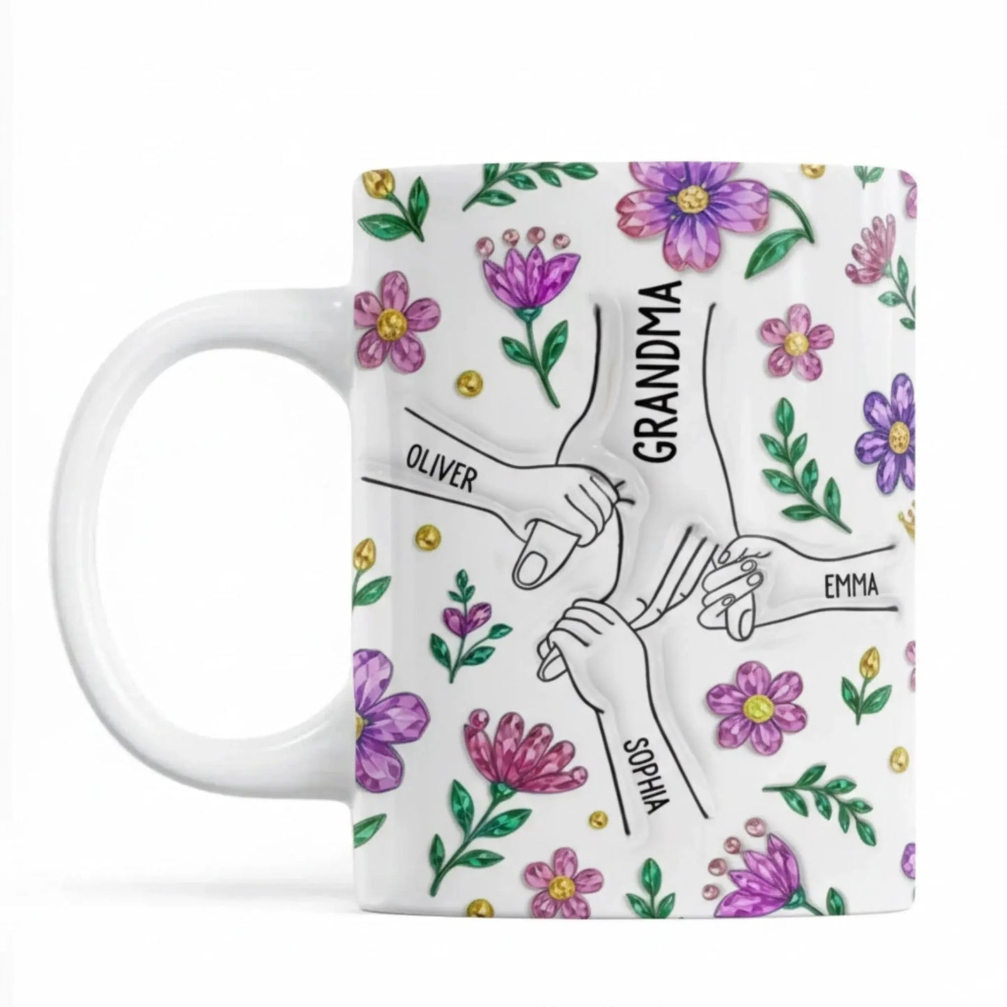 3D Printing Effect Purple Floral Mug – Personalized Custom Coffee Mug Cup – Elegant Mother’s Day, Birthday & Christmas Gift for Mom or Grandma  Ezcustomize