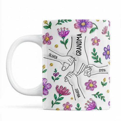 3D Printing Effect Purple Floral Mug – Personalized Custom Coffee Mug Cup – Elegant Mother’s Day, Birthday & Christmas Gift for Mom or Grandma  Ezcustomize