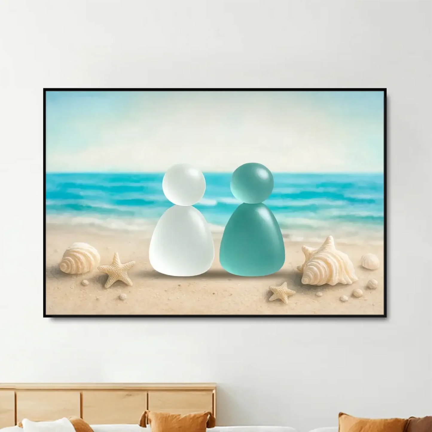 3D Sea Glass Effect Eternal Love Couple Christmas Personalized Poster – Romantic Custom Wall Art Gift for Couples, Holiday Home Decor  Ezcustomize