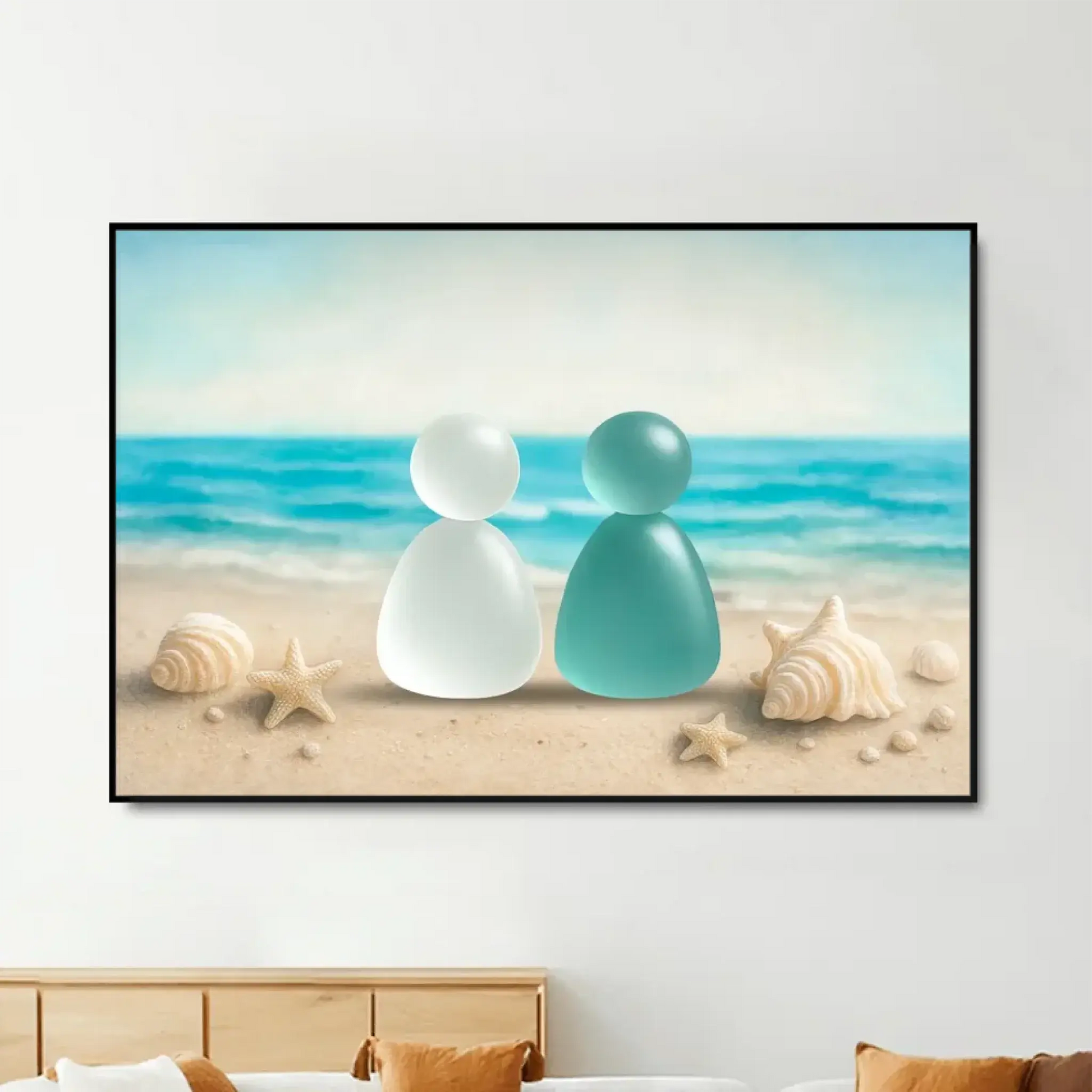 3D Sea Glass Effect Eternal Love Couple Christmas Personalized Poster – Romantic Custom Wall Art Gift for Couples, Holiday Home Decor  Ezcustomize
