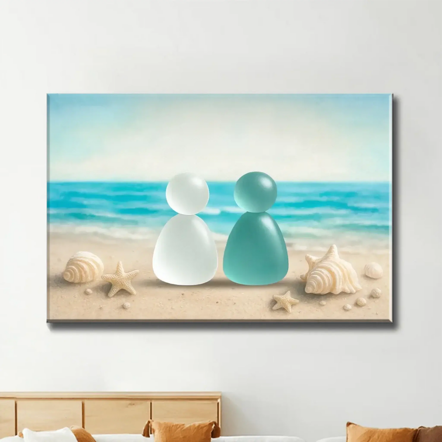 3D Sea Glass Effect Eternal Love Couple Christmas Personalized Poster – Romantic Custom Wall Art Gift for Couples, Holiday Home Decor  Ezcustomize