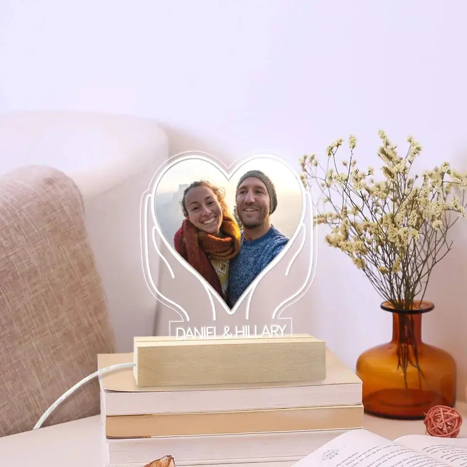 [4 STYLES] - Led Light For Couple - Personalized Photo LED Light - Anniversary Gifts For Her, Him  Ezcustomize