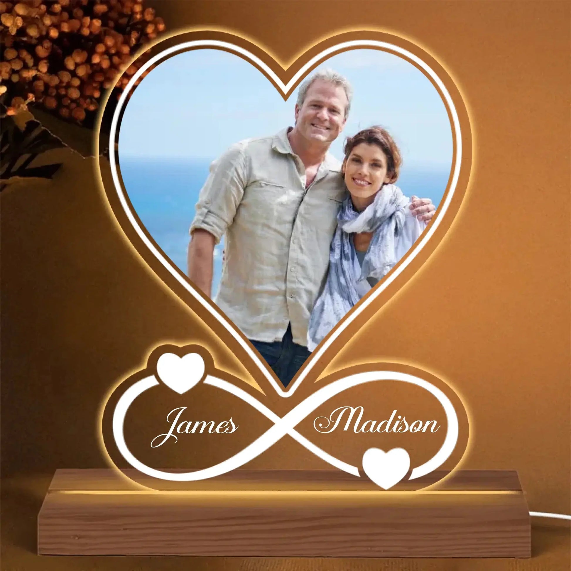 [4 STYLES] - Led Light For Couple - Personalized Photo LED Light - Anniversary Gifts For Her, Him  Ezcustomize