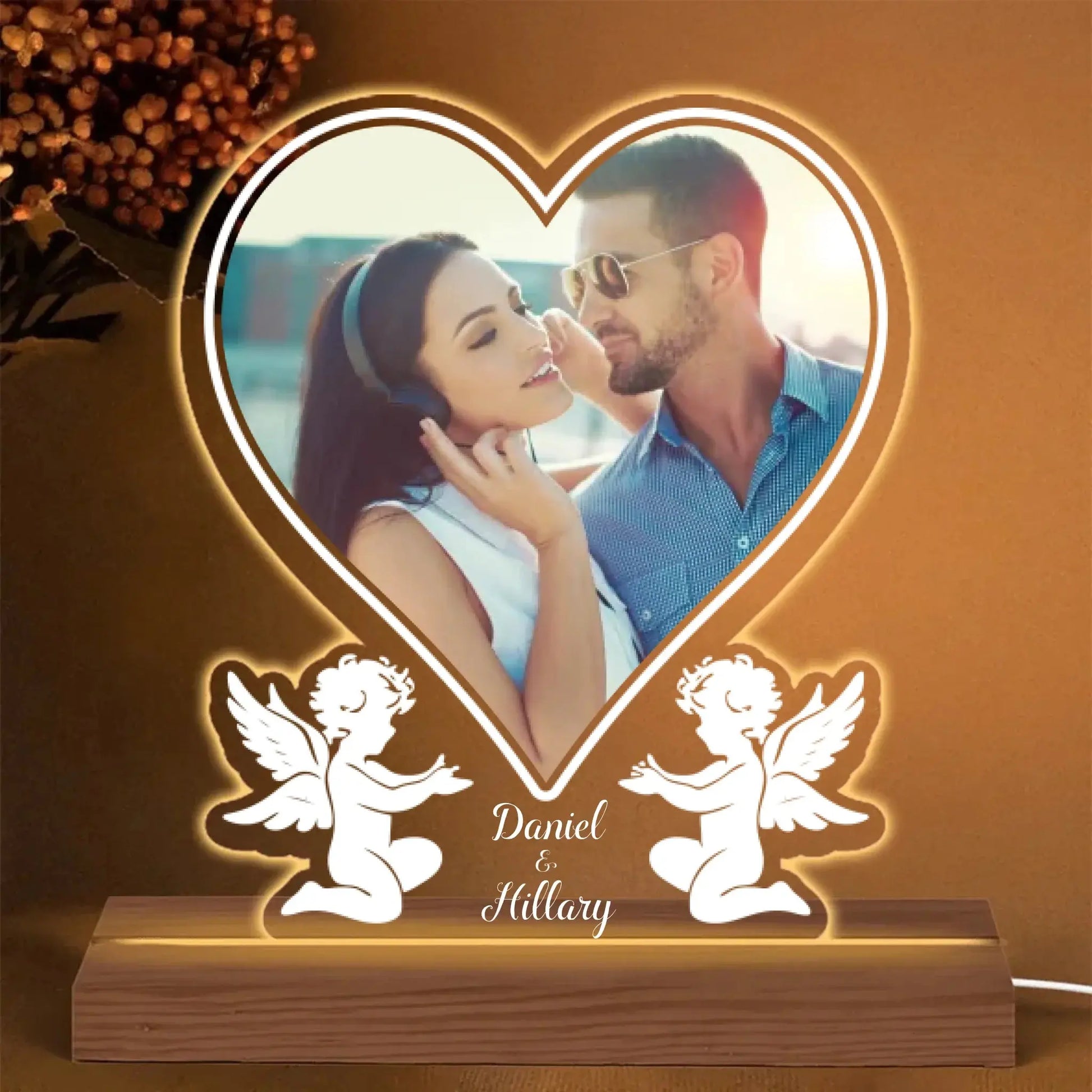 [4 STYLES] - Led Light For Couple - Personalized Photo LED Light - Anniversary Gifts For Her, Him  Ezcustomize
