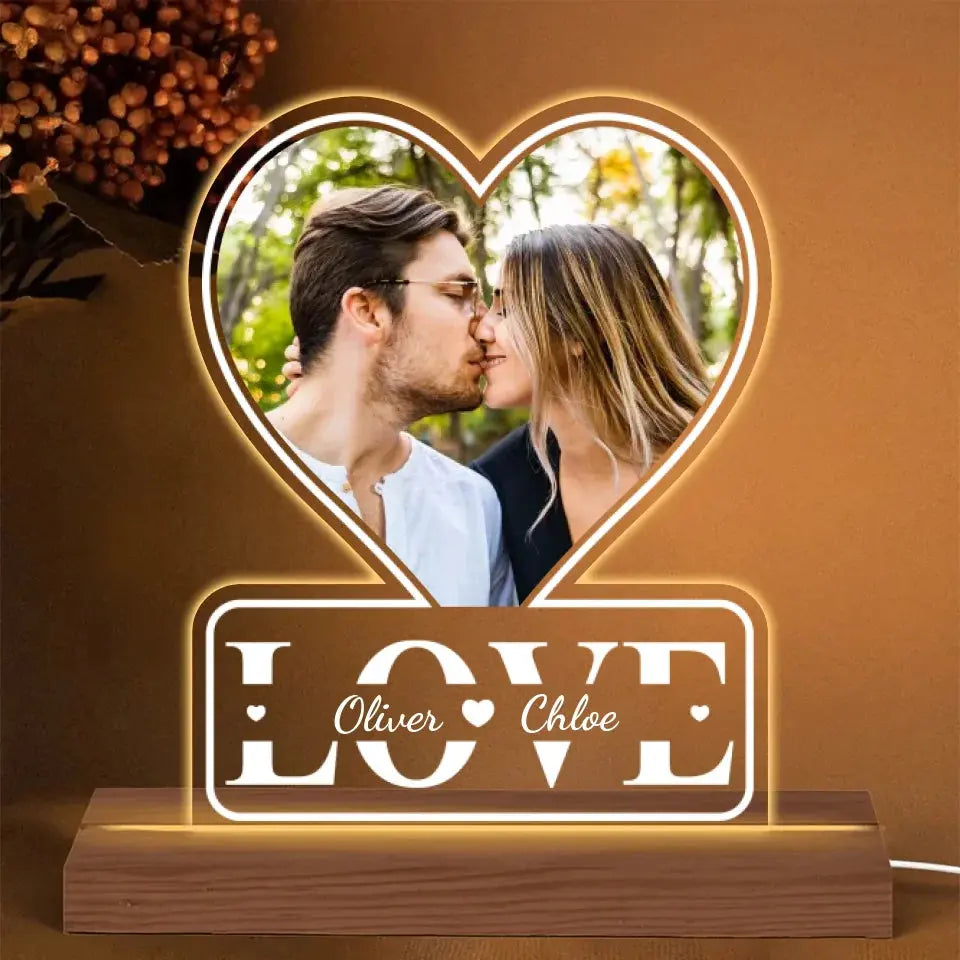 [4 STYLES] - Led Light For Couple - Personalized Photo LED Light - Anniversary Gifts For Her, Him  Ezcustomize