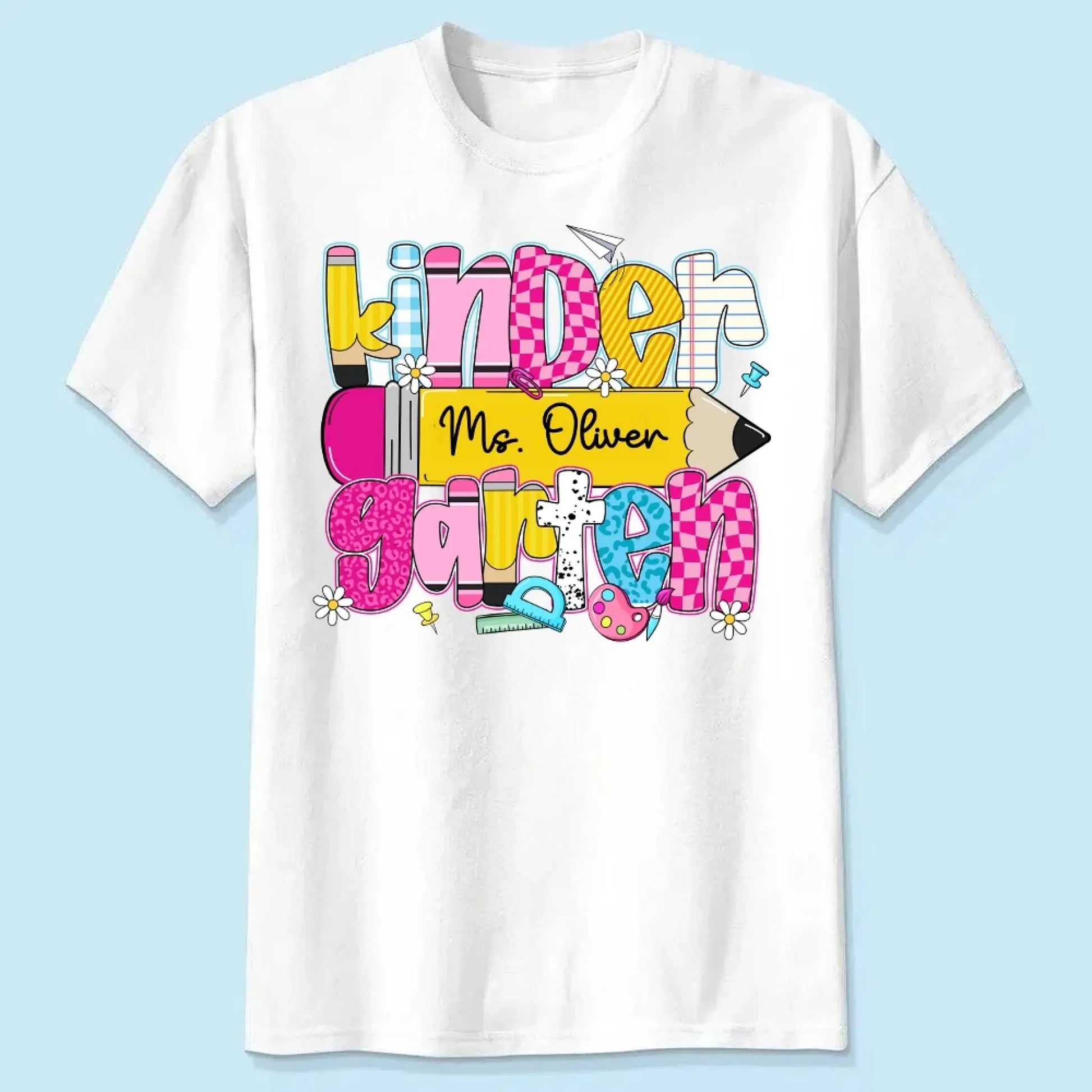 Retro Coquette Pencil Back to School Shirt – Personalized T-shirt/Sweater/Hoodie - 1st Day Outfit for Teachers  Ezcustomize
