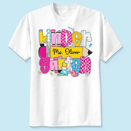Retro Coquette Pencil Back to School Shirt – Personalized T-shirt/Sweater/Hoodie - 1st Day Outfit for Teachers  Ezcustomize