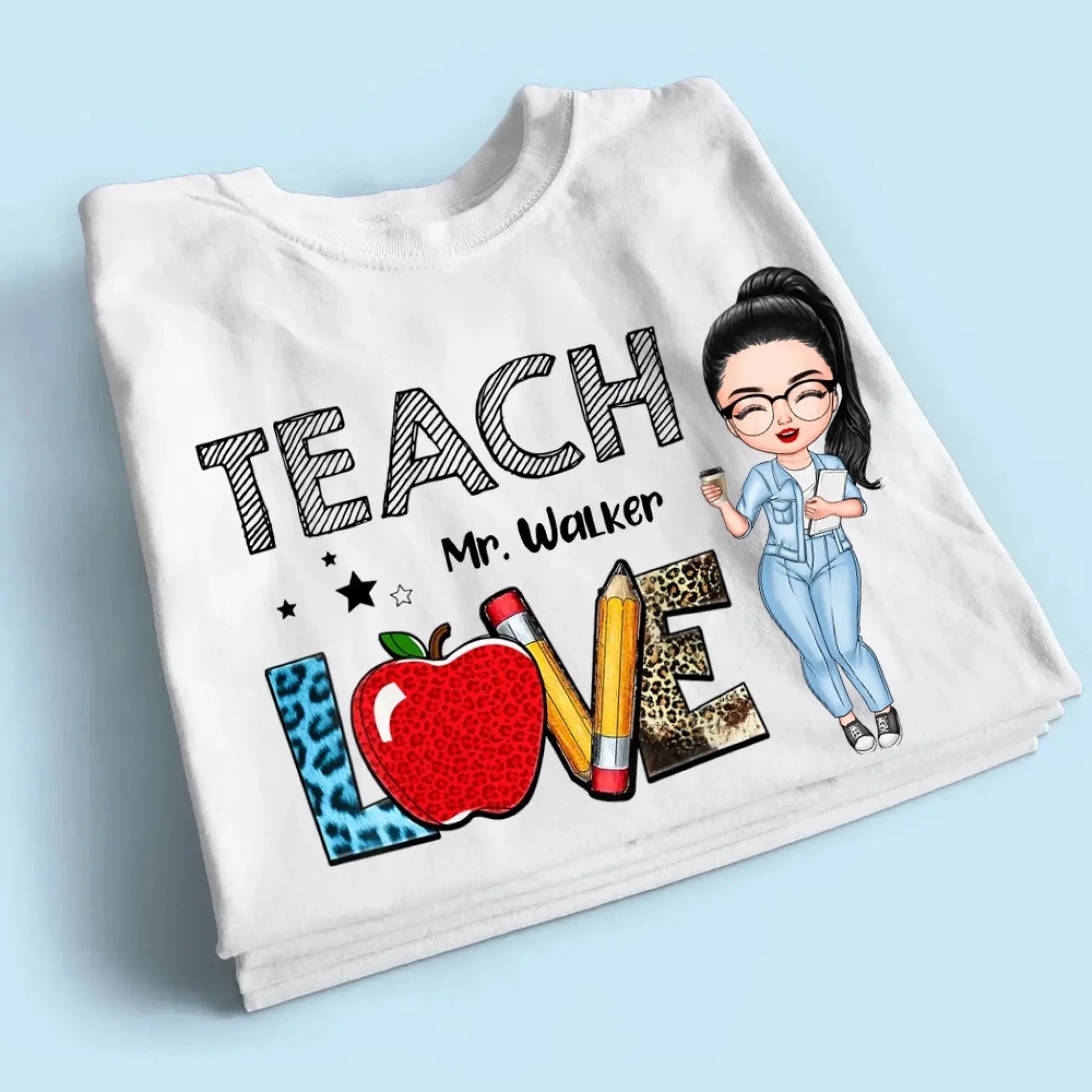 Teacher Love Inspire Teacherlife - Personalized T-shirt, Back To School Gift For Teacher From Student  Ezcustomize