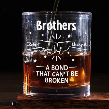 A Bond Between Brothers – Personalized Custom Whiskey Glass Tumbler – Meaningful Birthday, Christmas & Brotherhood Gift for Brother  Ezcustomize