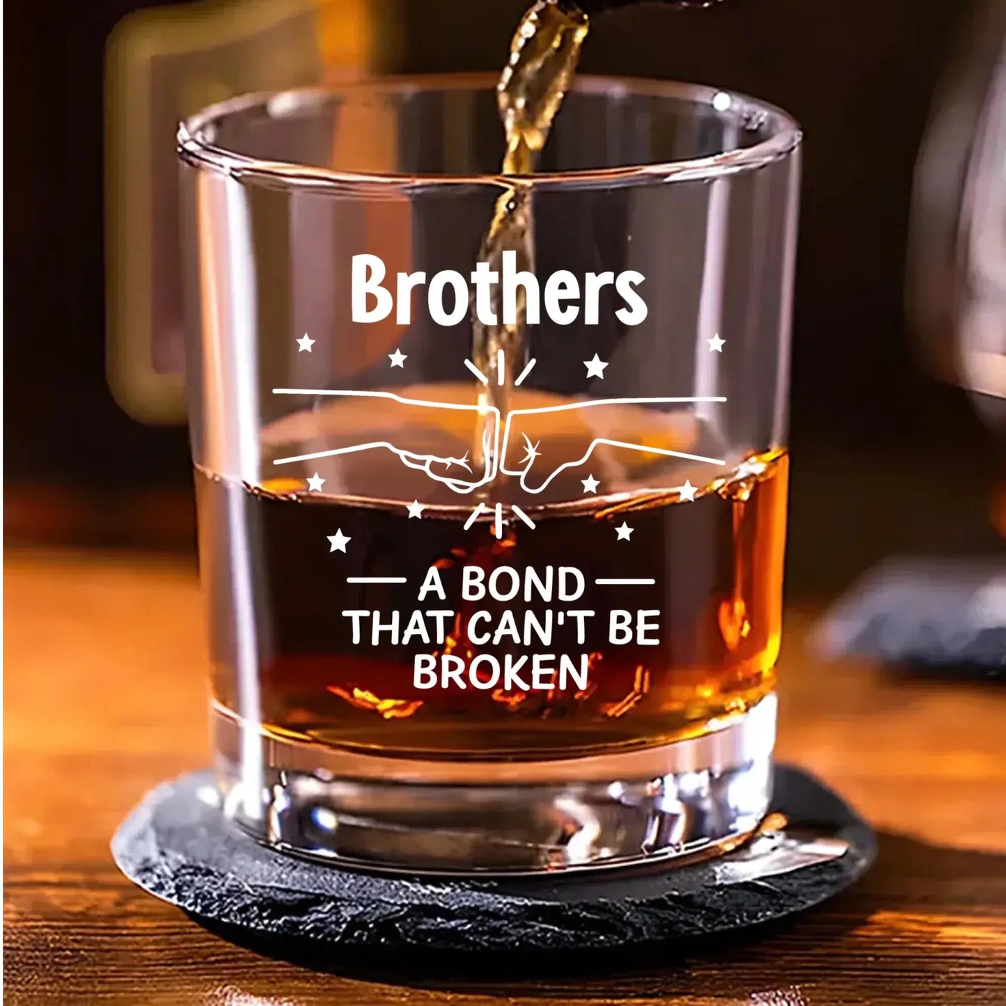 A Bond Between Brothers – Personalized Custom Whiskey Glass Tumbler – Meaningful Birthday, Christmas & Brotherhood Gift for Brother  Ezcustomize