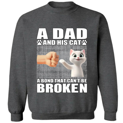 "A Dad and His Cats - A Bond That Can't Be Broken" Personalized Shirt - Perfect Gift for Cat Dads  Ezcustomize