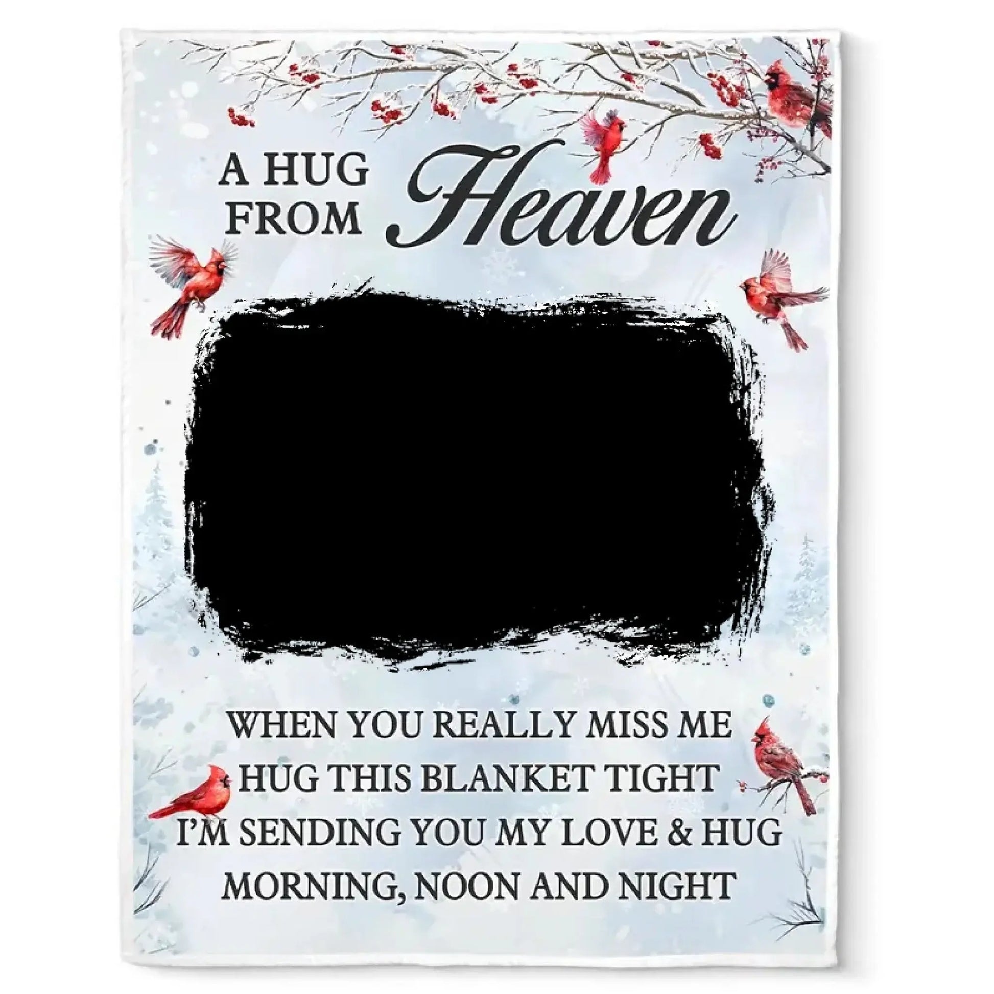 A Hug From Heaven – Personalized Memorial Photo Blanket – Comforting Sympathy Gift & Heartfelt Keepsake for Family & Loved Ones  Ezcustomize