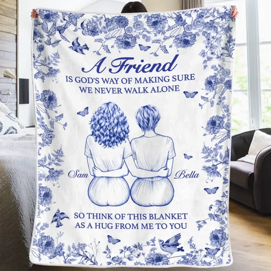 A Hug From Me To You Besties - Personalized Custom Blanket - Gift For Her, Besties, Best Friends, Sisters  Ezcustomize