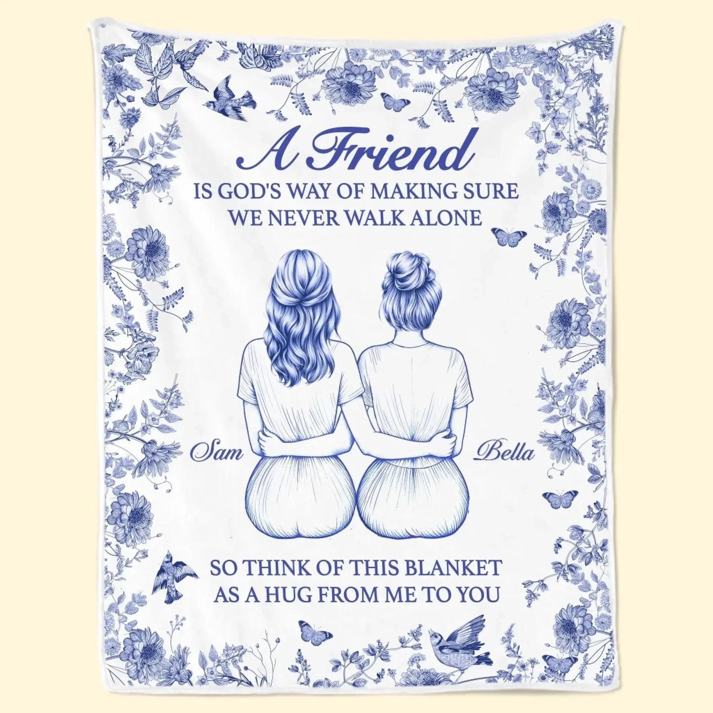 A Hug From Me To You Besties - Personalized Custom Blanket - Gift For Her, Besties, Best Friends, Sisters  Ezcustomize