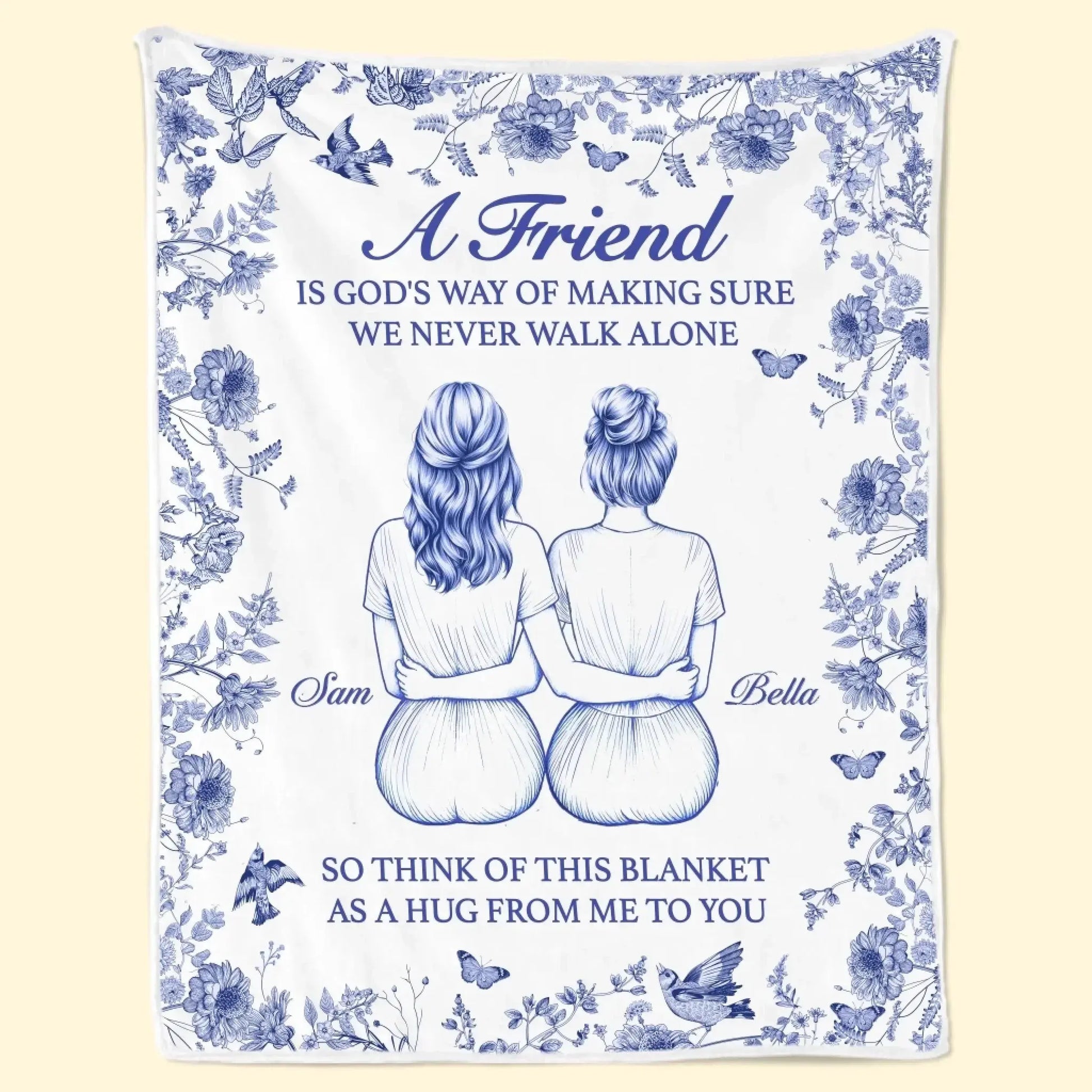 A Hug From Me To You Besties - Personalized Custom Blanket - Gift For Her, Besties, Best Friends, Sisters  Ezcustomize