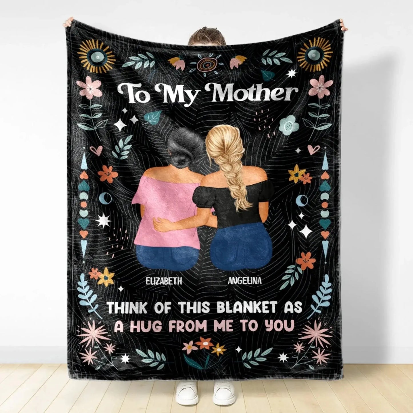 A Hug From Me To You Sister – Personalized Custom Fleece Blanket Throw – Heartfelt Birthday, Christmas & Keepsake Gift for Sister  Ezcustomize