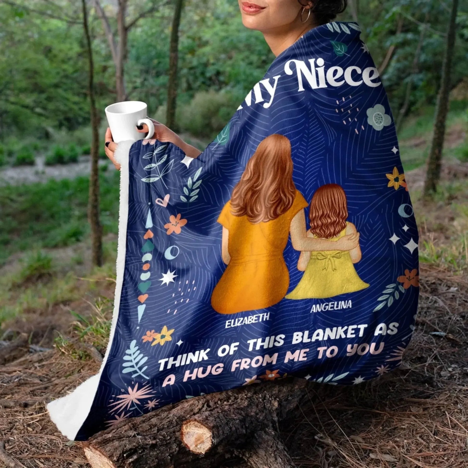 A Hug From Me To You Sister – Personalized Custom Fleece Blanket Throw – Heartfelt Birthday, Christmas & Keepsake Gift for Sister  Ezcustomize