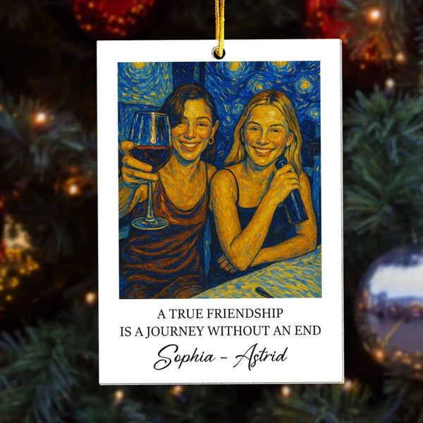 A True Friendship Is a Journey Without an End Van Gogh Art – Personalized Acrylic Photo Ornament – Meaningful Gift for Best Friends